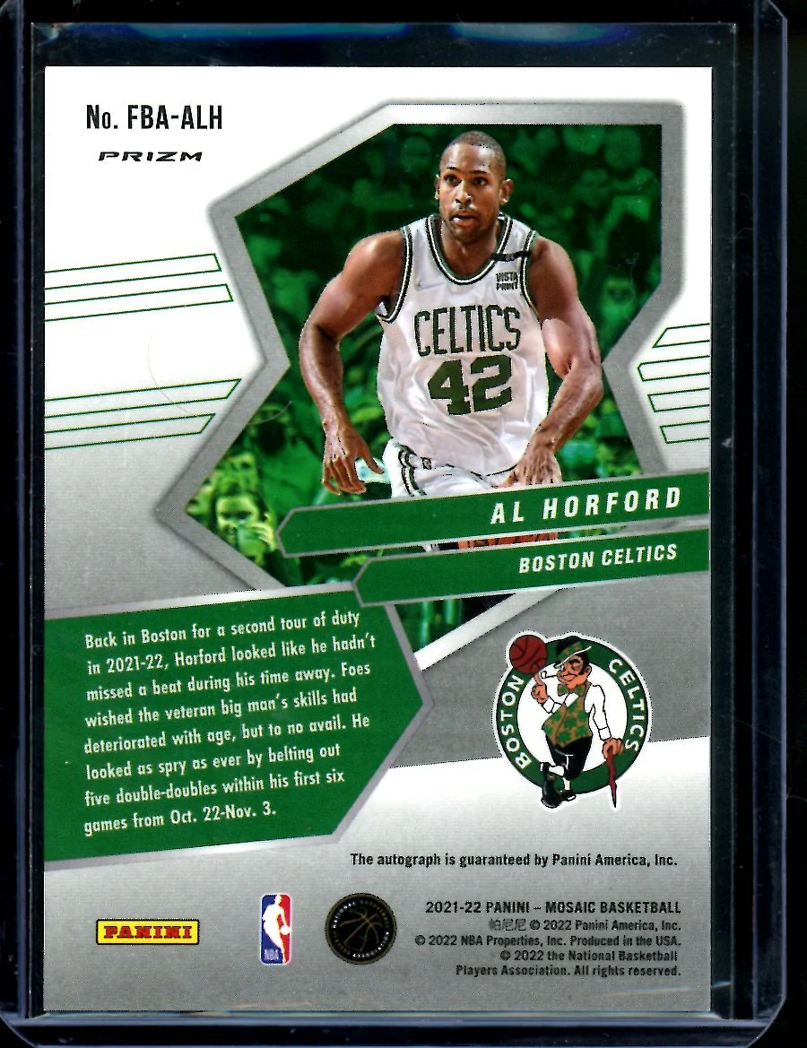 2021/22 Panini Mosaic Al Horford Fast Break Auto Celtics - Image 2