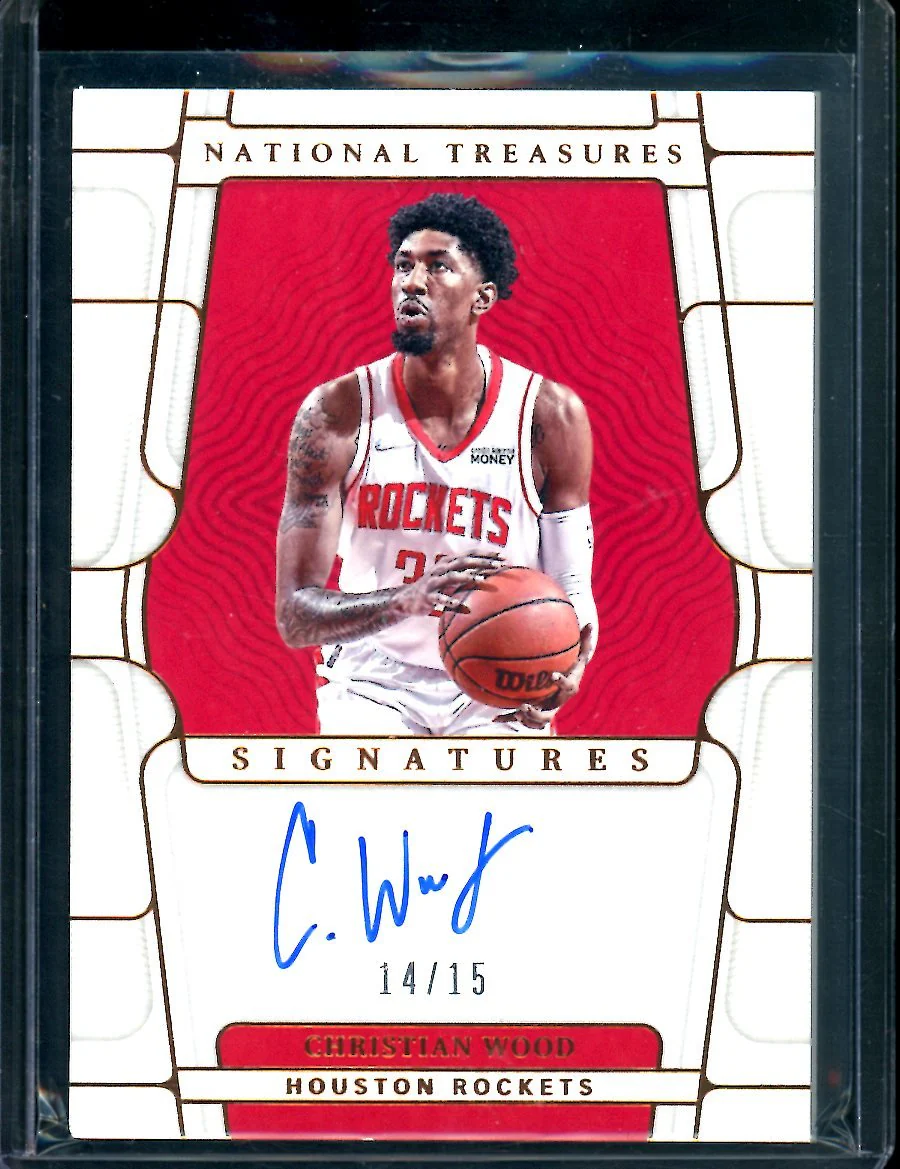 2021/22 Panini National Treasures Christian Wood Auto Bronze /15 Mavericks