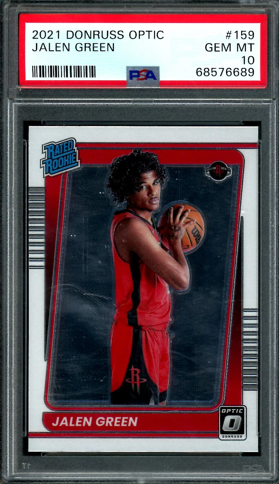 2021-22 Panini Optic Jalen Green Rookie PSA 10 Rockets