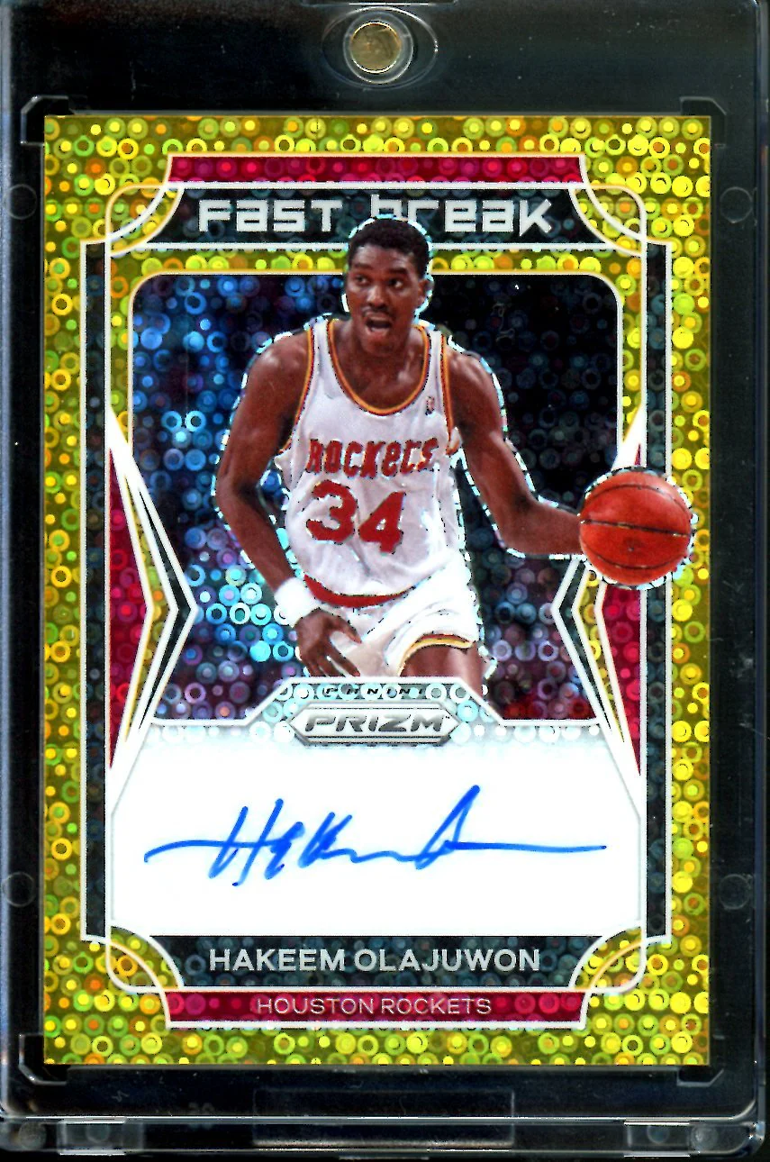 2021/22 Panini Prizm Hakeem Olajuwon Fast Break Auto Gold /10 Rockets