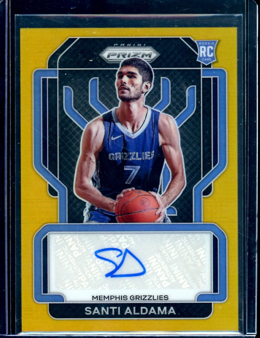 2021-22 Panini Prizm Santi Aldama Rookie Auto Gold /10 Grizzlies
