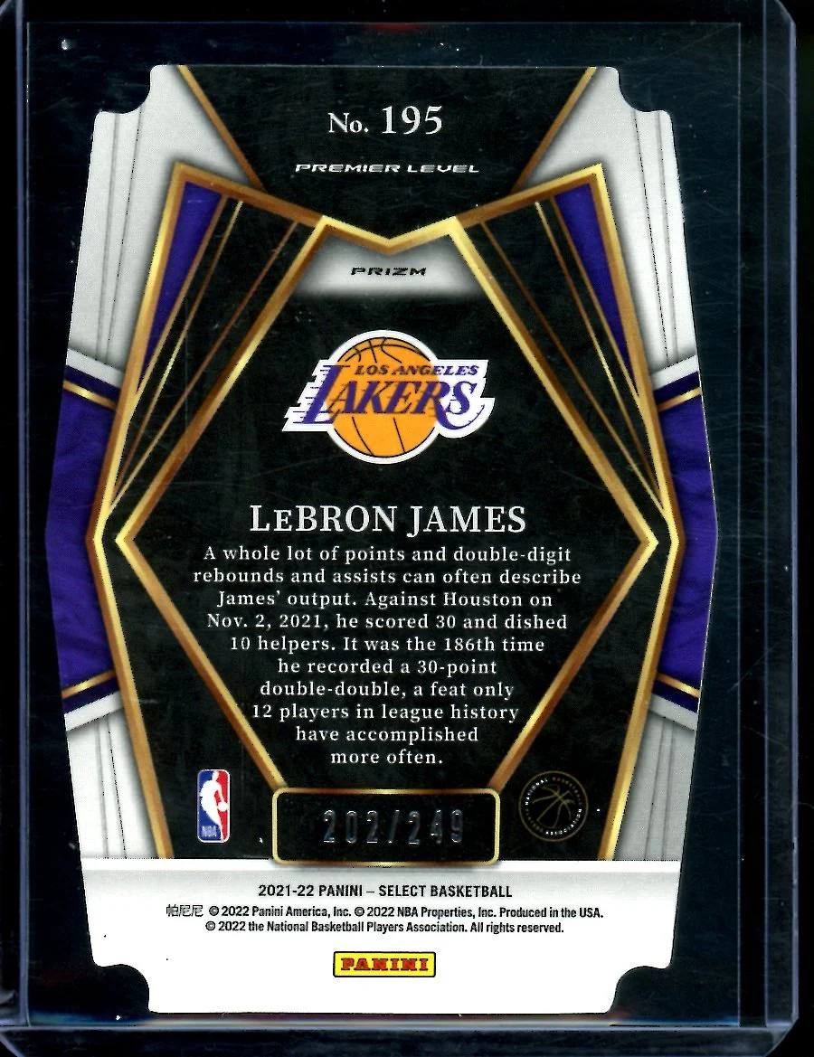 2021/22 Panini Select LeBron James Blue Die Cut /249 Lakers - Image 2