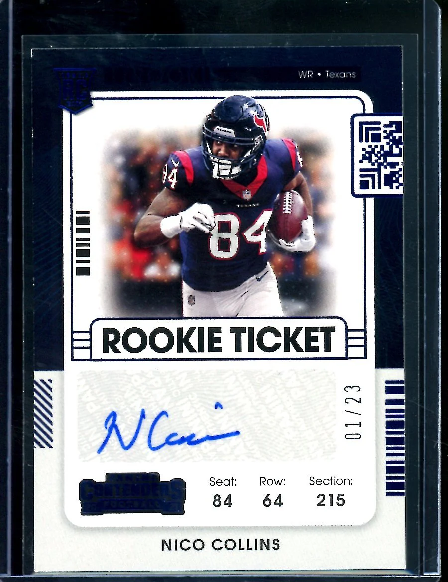 2021 Panini Contenders Nico Collins Rookie Ticket Auto /23 Texans