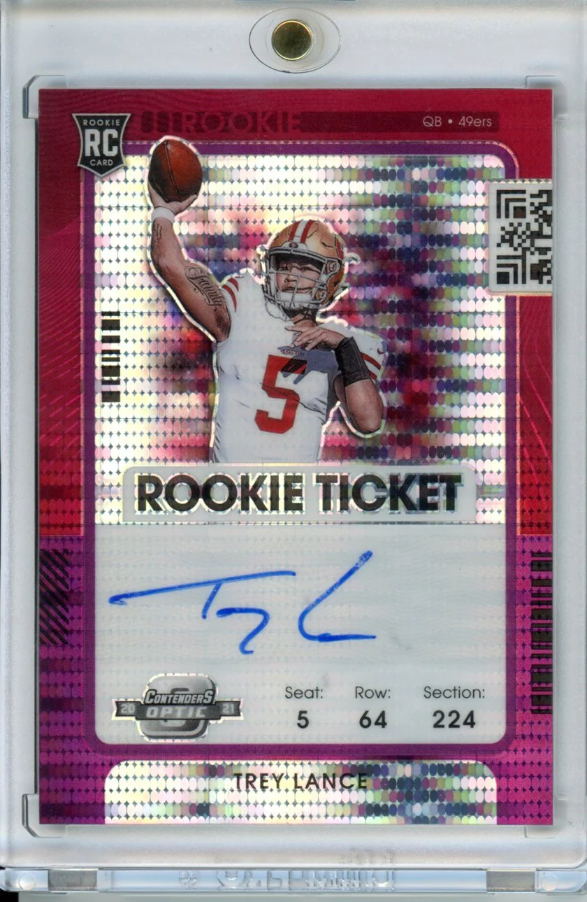 2021 Panini Contenders Optic Trey Lance RC Ticket Auto FOTL /21 49ers