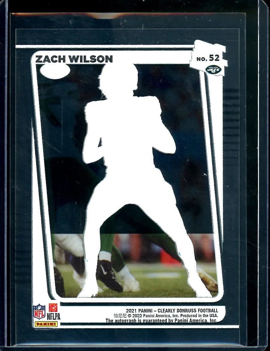 2021 Panini Donruss Clearly Zach Wilson Rookie Auto Jets - Image 2