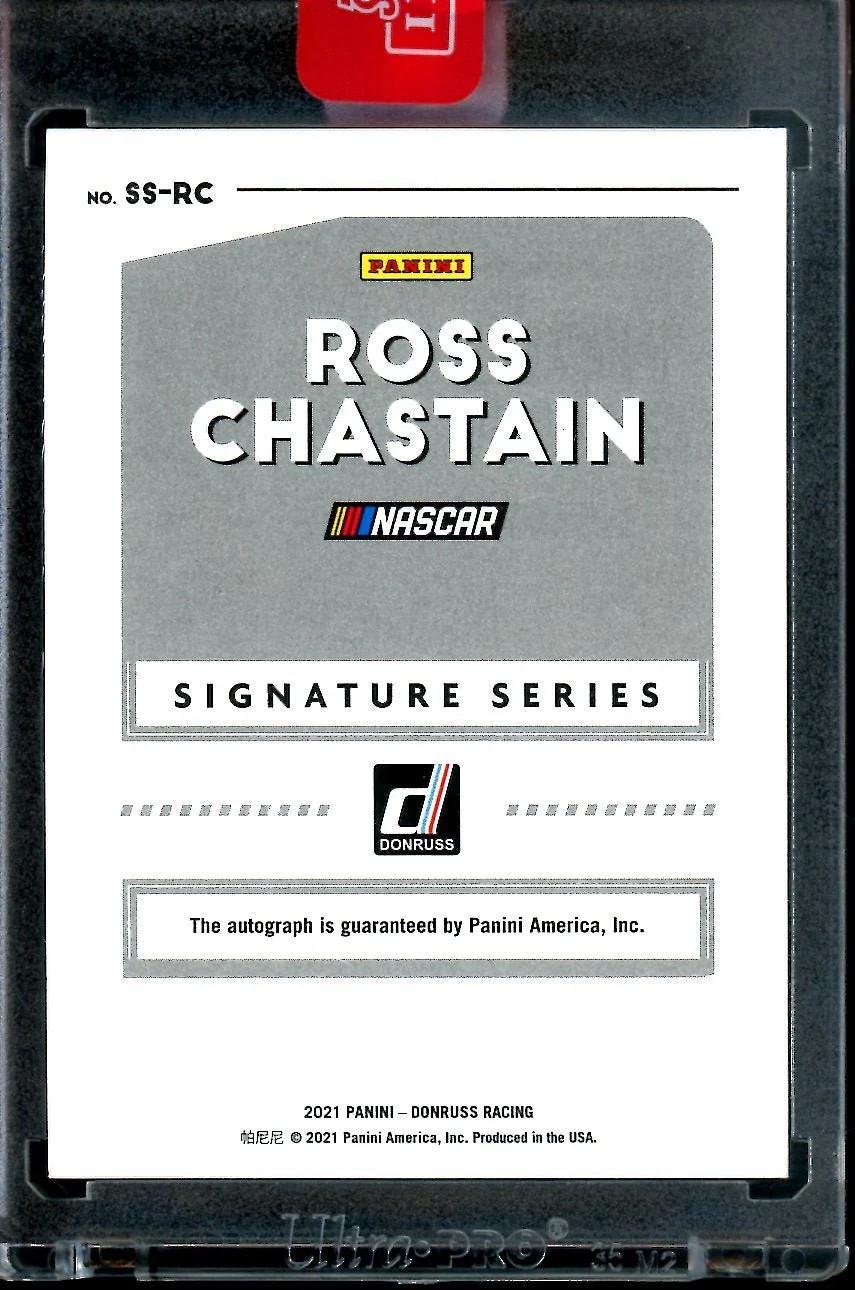 2021 Panini Donruss Racing Ross Chastain Signature Series Black 1/1 NASCAR - Image 2