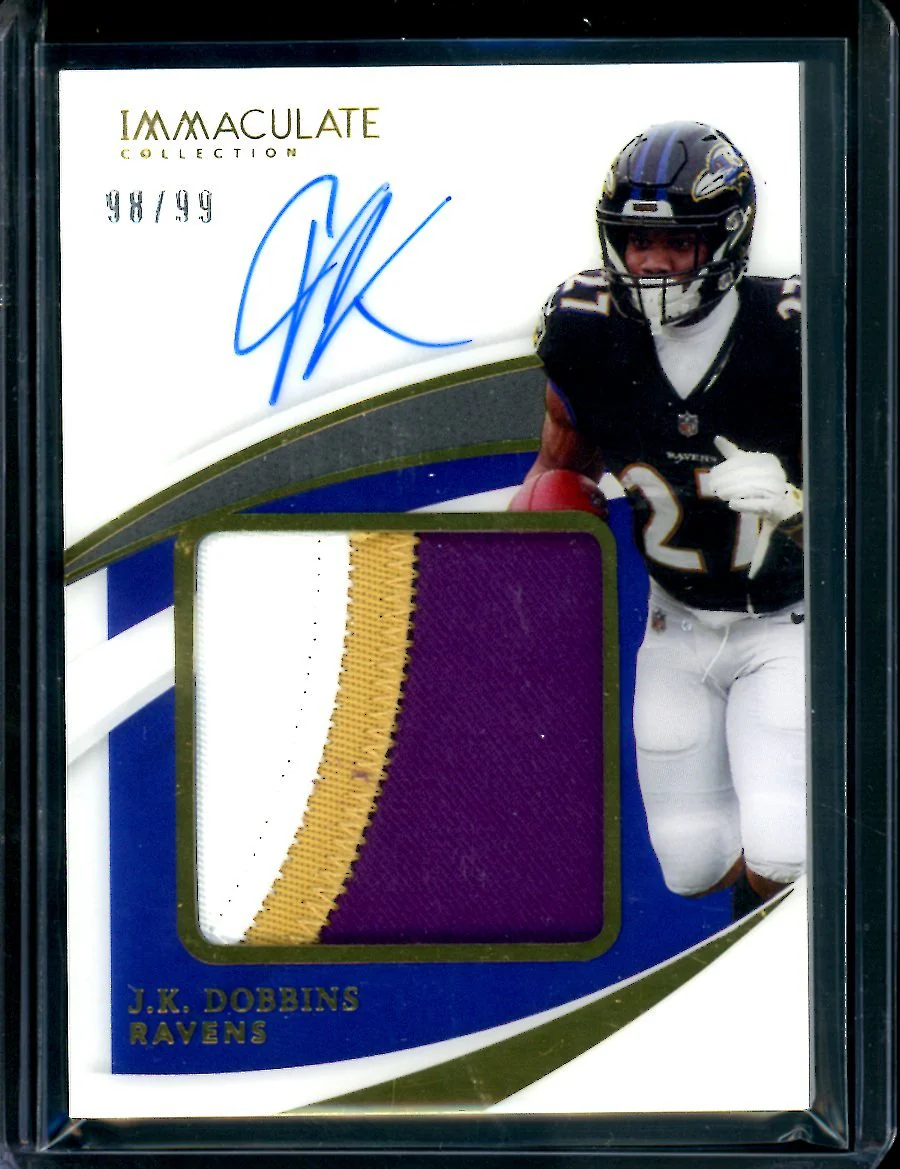 2021 Panini Immaculate J.K. Dobbins Patch Auto /99 Ravens