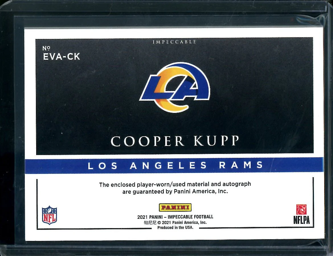 2021 Panini Impeccable Cooper Kupp Patch Auto /35 Rams - Image 2