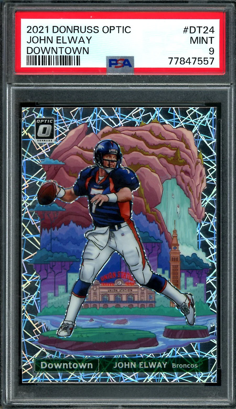 2021 Panini Optic John Elway Downtown SSP PSA 9 Broncos