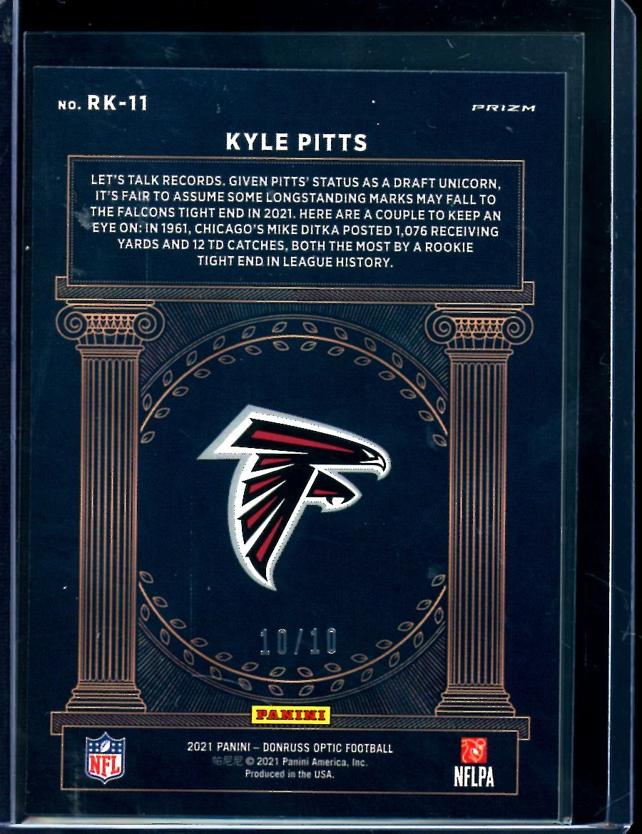 2021 Panini Optic Kyle Pitts Rookie Kings Gold /10 Falcons - Image 2