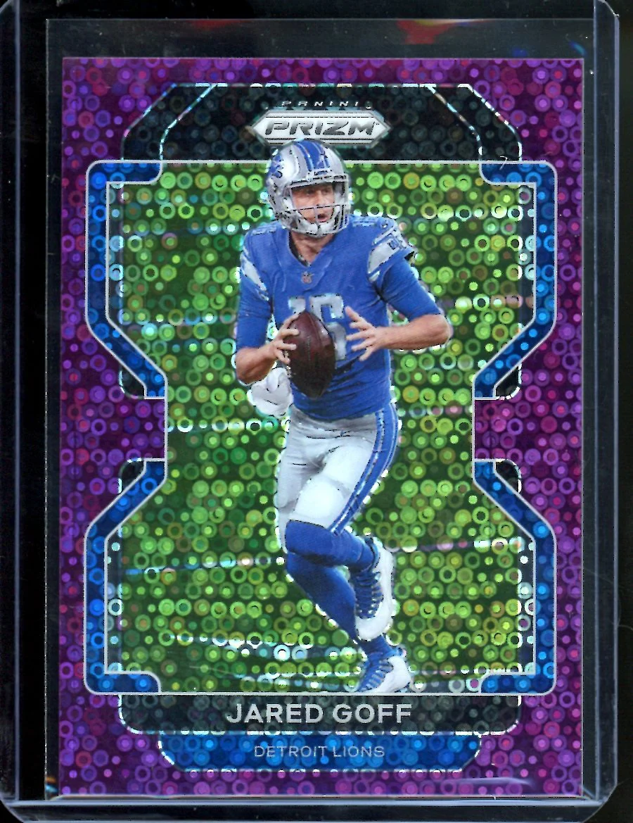 2021 Panini Prizm Jared Goff Purple Disco /35 Lions