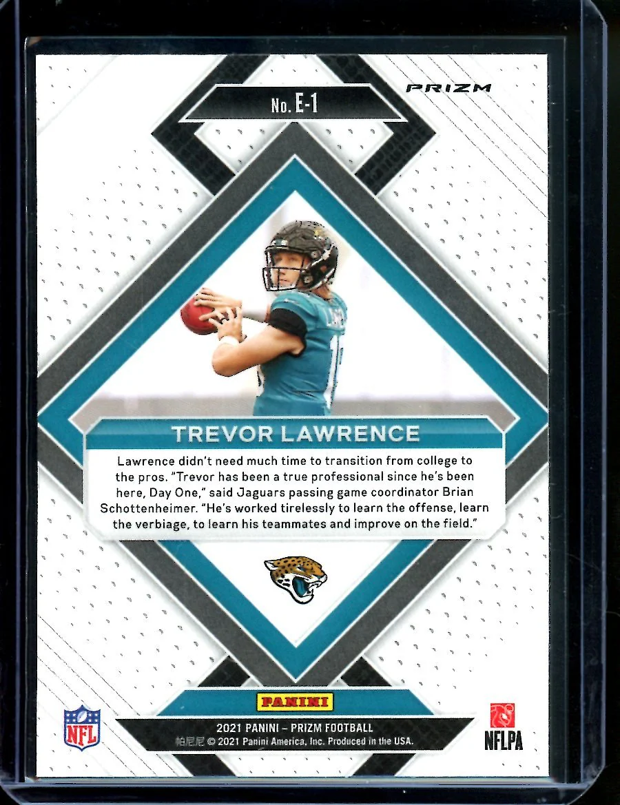 2021 Panini Prizm Trevor Lawrence Rookie Emergent Disco Jaguars - Image 2