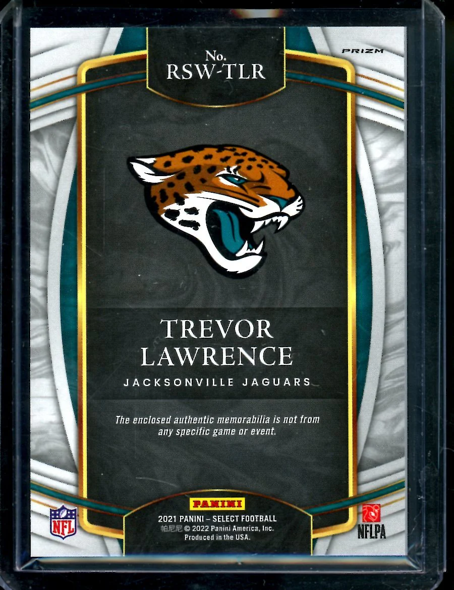 2021 Panini Select Trevor Lawrence Rookie Patch Jaguars - Image 2
