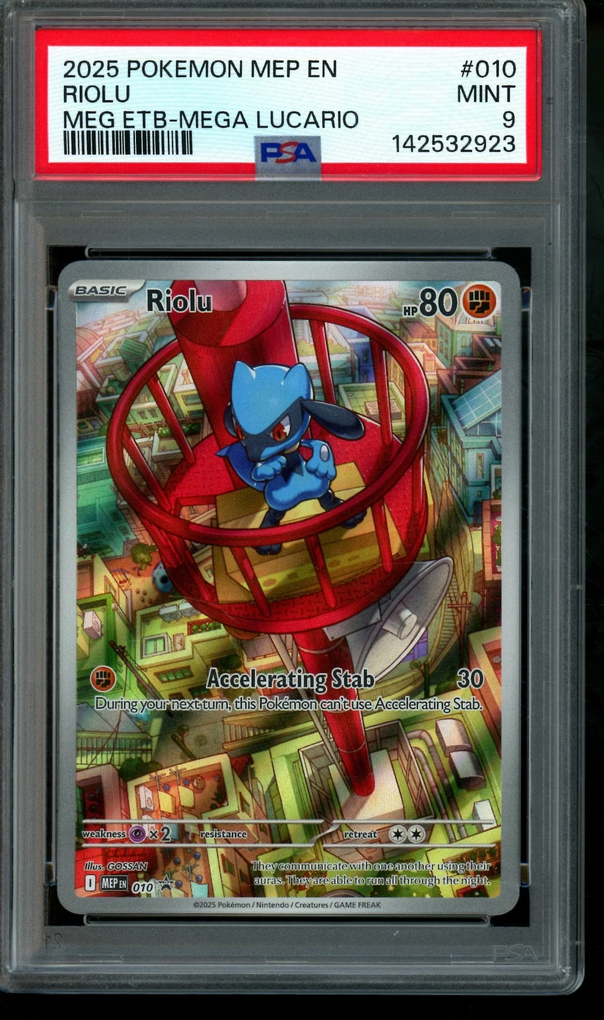 2021 Pokemon Mega Evolutions Riolu 010 Promo PSA 9