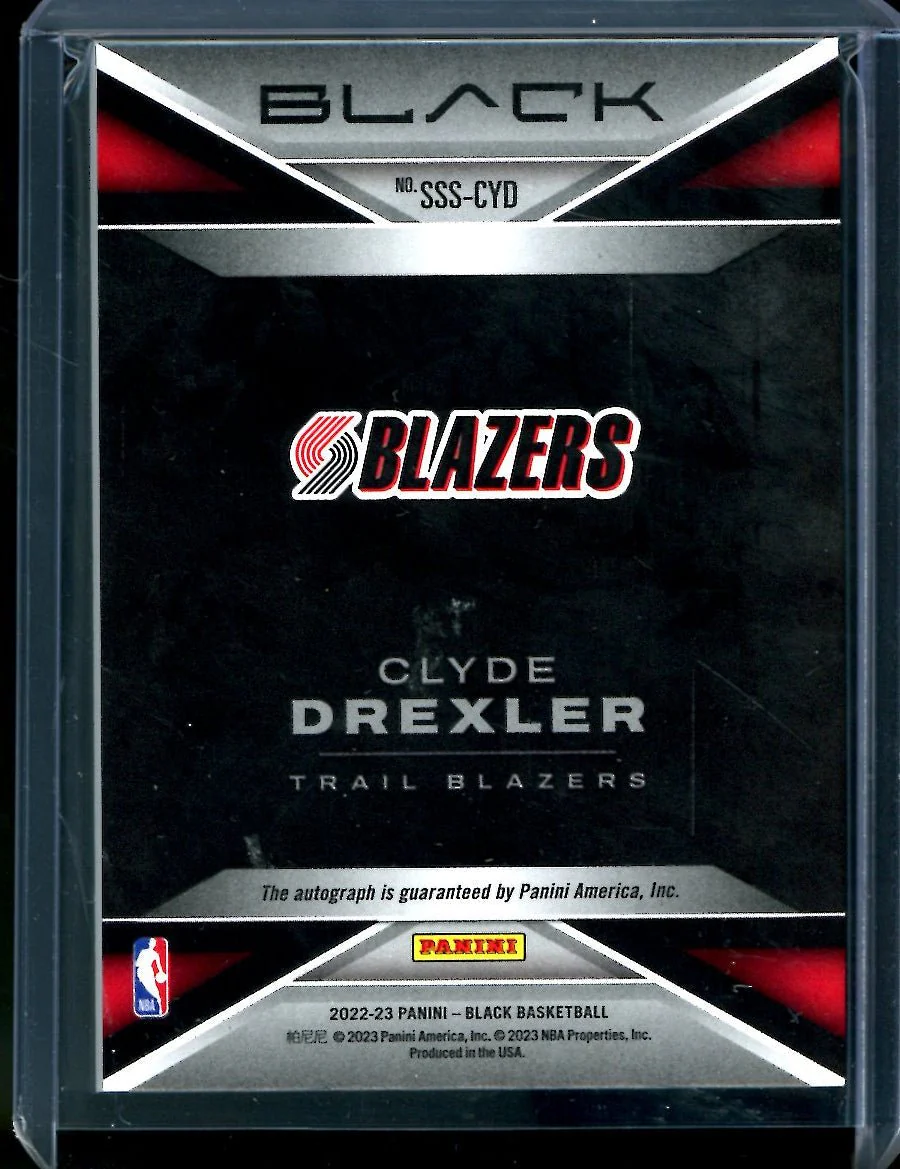 2022/23 Panini Black Clyde Drexler Smokeshow Auto /20 Trailblazers - Image 2