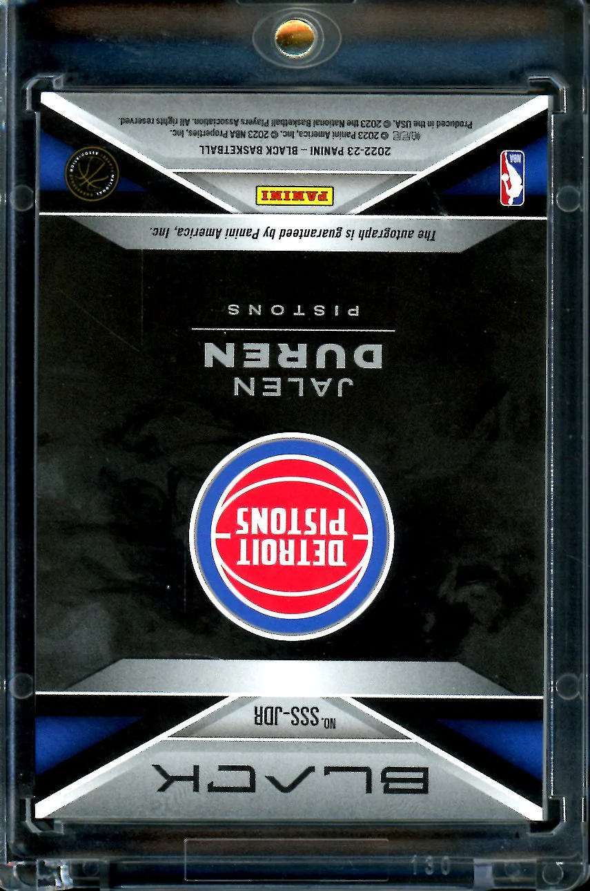 2022/23 Panini Black Jalen Duren Rookie Smokeshow Auto /5 Pistons - Image 2