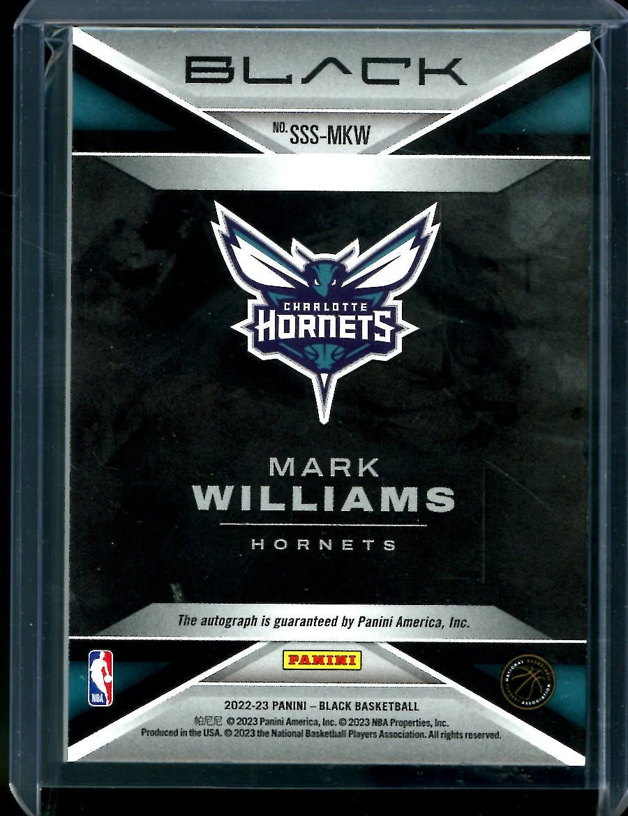 2022/23 Panini Black Mark Williams Rookie Smokeshow Auto /25 Hornets - Image 2