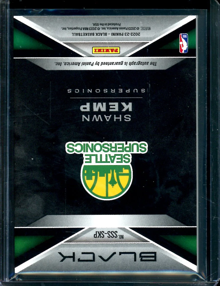 2022/23 Panini Black Shawn Kemp Smoke Show Gold Autograph /10 Sonics - Image 2