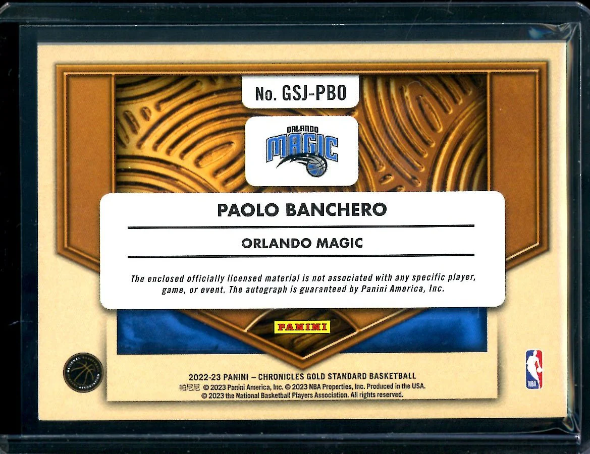 2022-23 Panini Chronicles Gold Standard Paolo Banchero Rookie RPA /99 Magic - Image 2