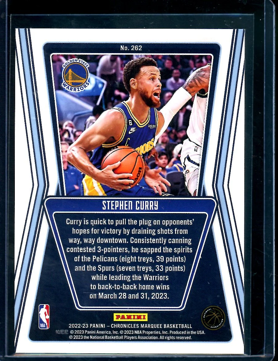 2022-23 Panini Chronicles Marquee Stephen Curry Orange /75 Warriors - Image 2