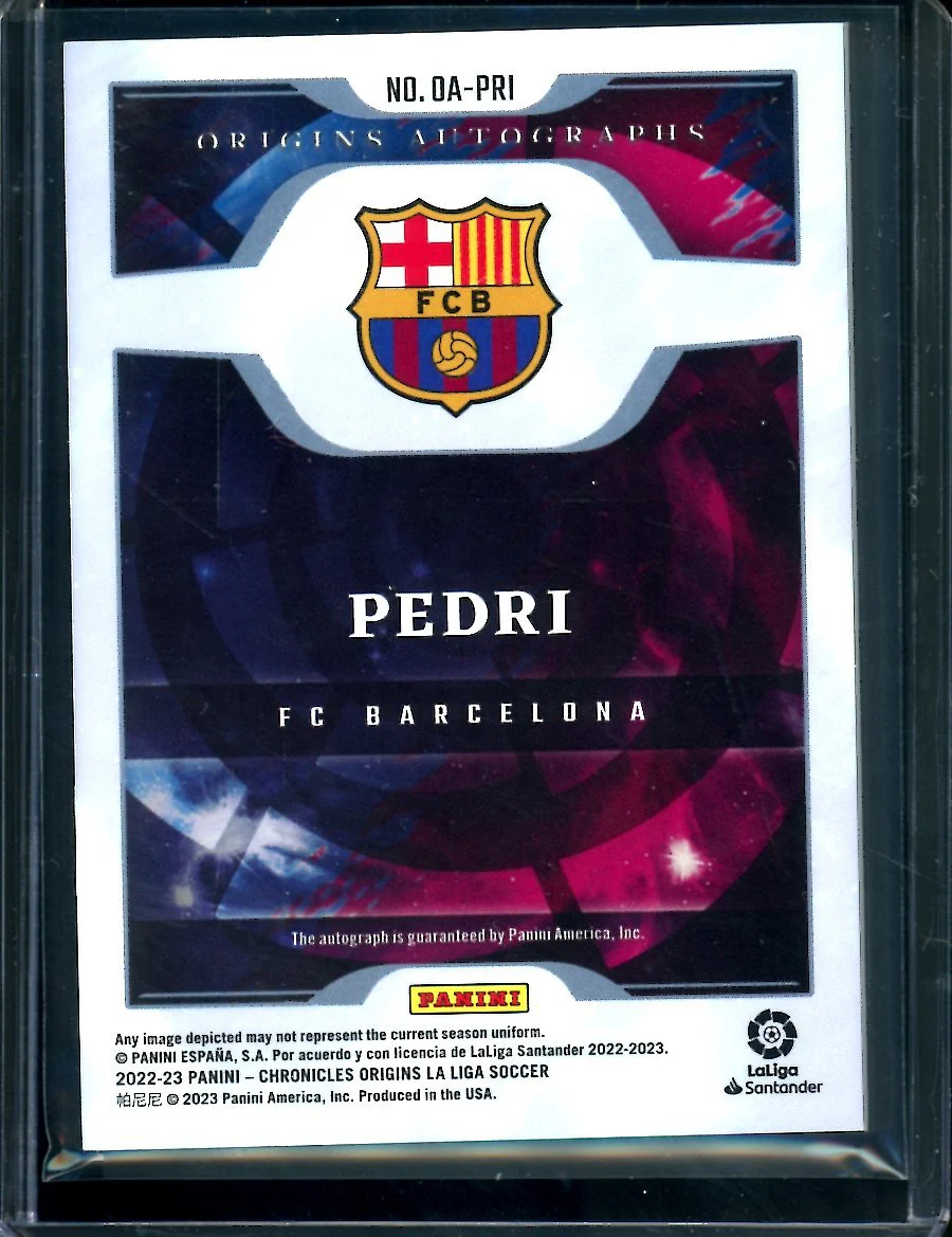 2022/23 Panini Chronicles Origins Pedri Auto /20 FC Barcelona - Image 2