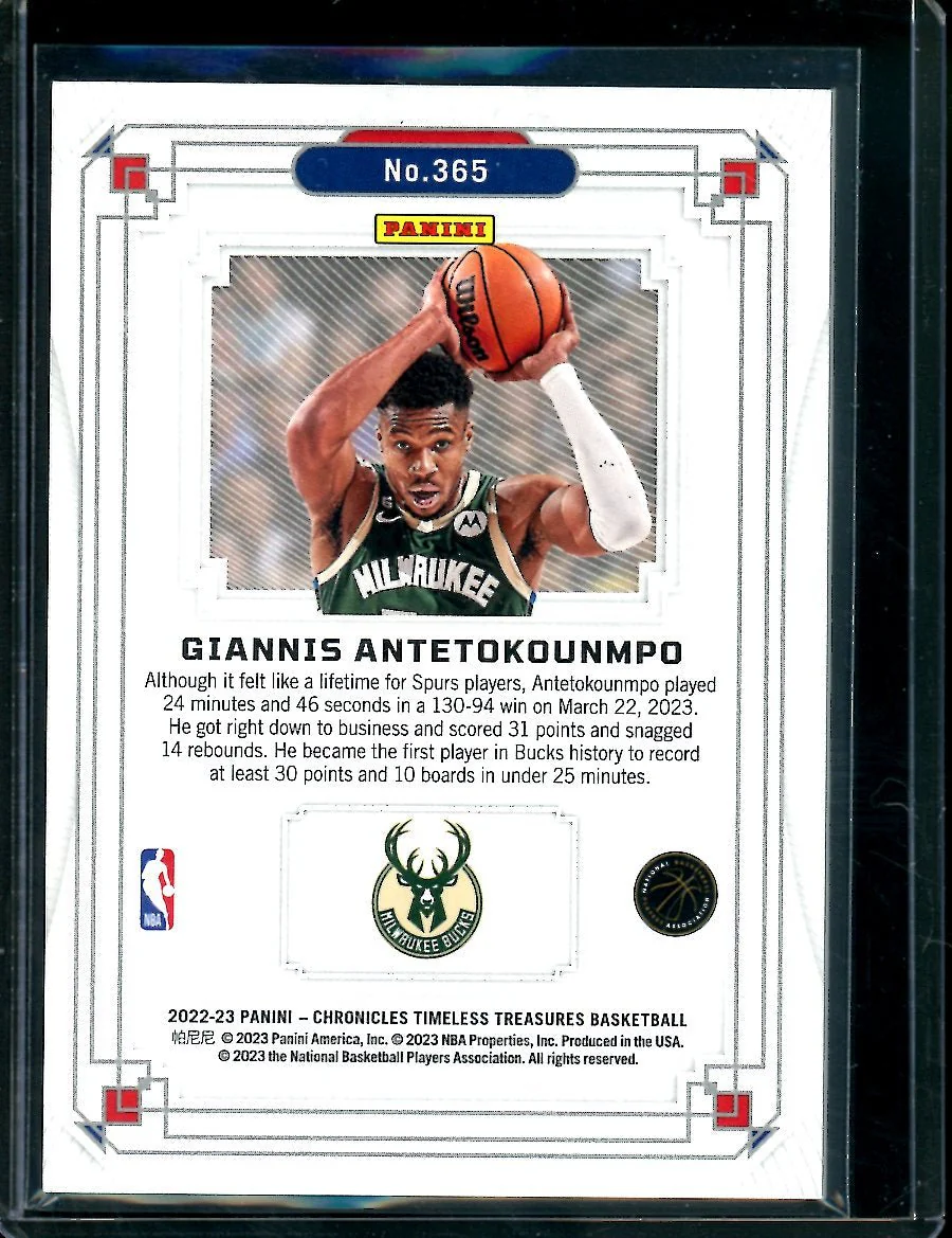 2022-23 Panini Chronicles Timeless Treasures Giannis Antetokounmpo /149 Bucks - Image 2