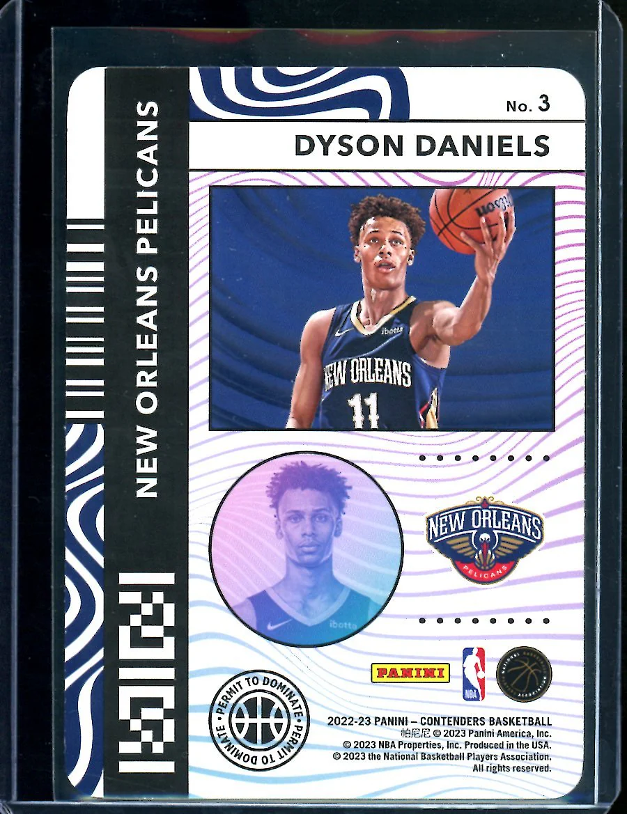 2022/23 Panini Contenders Dyson Daniels Rookie Permit to Dominate SSP Pelicans - Image 2