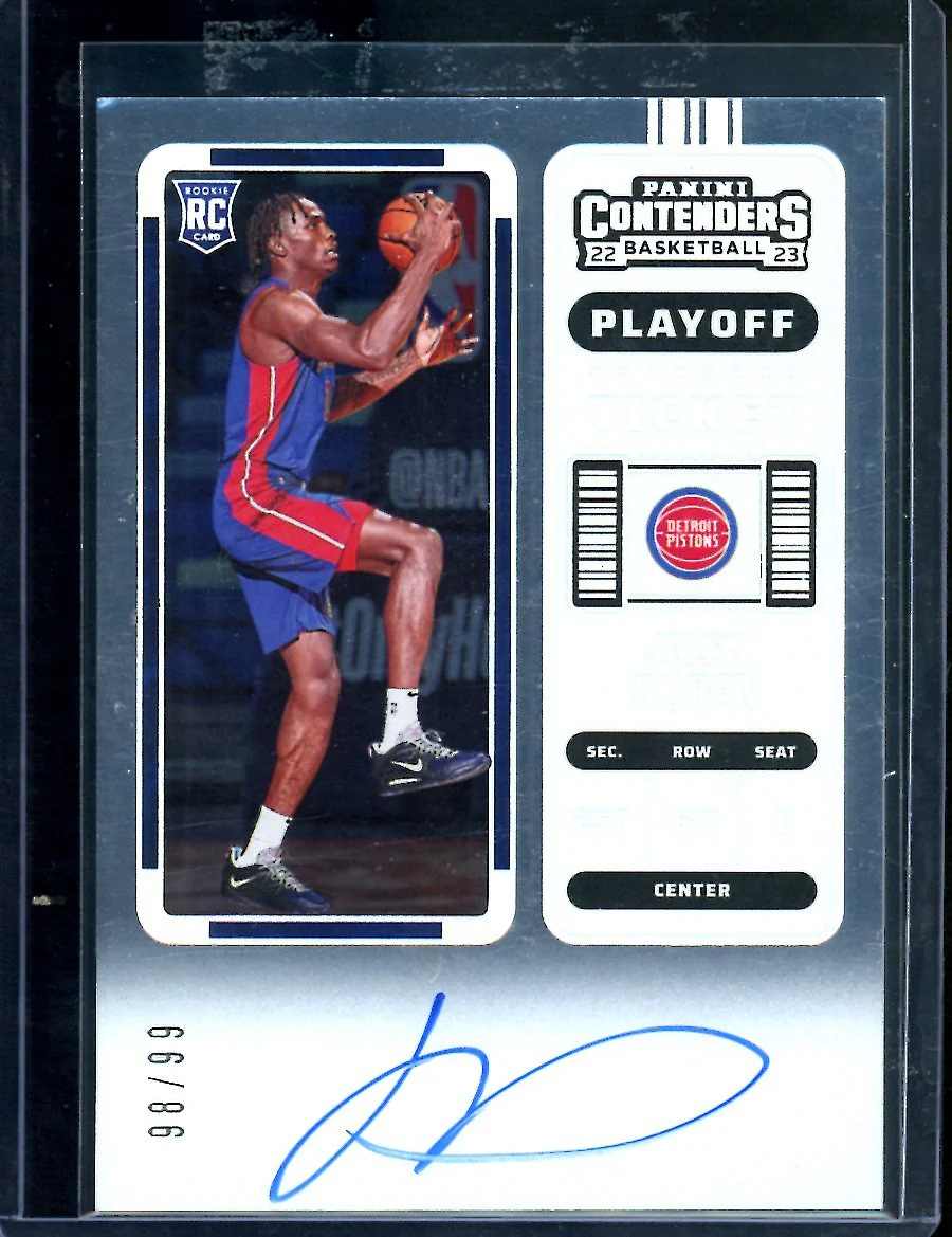 2022/23 Panini Contenders Jalen Duren Rookie Playoff Ticket Auto /99 Pistons