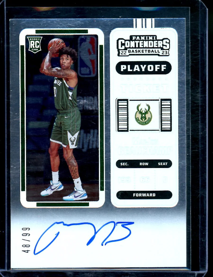 2022/23 Panini Contenders MarJon Beauchamp Rookie Playoff Ticket Auto /99 Bucks