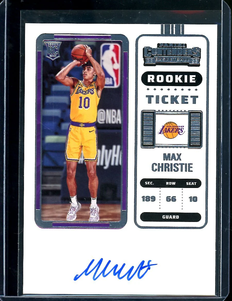 2022/23 Panini Contenders Max Christie Rookie Ticket Auto Lakers