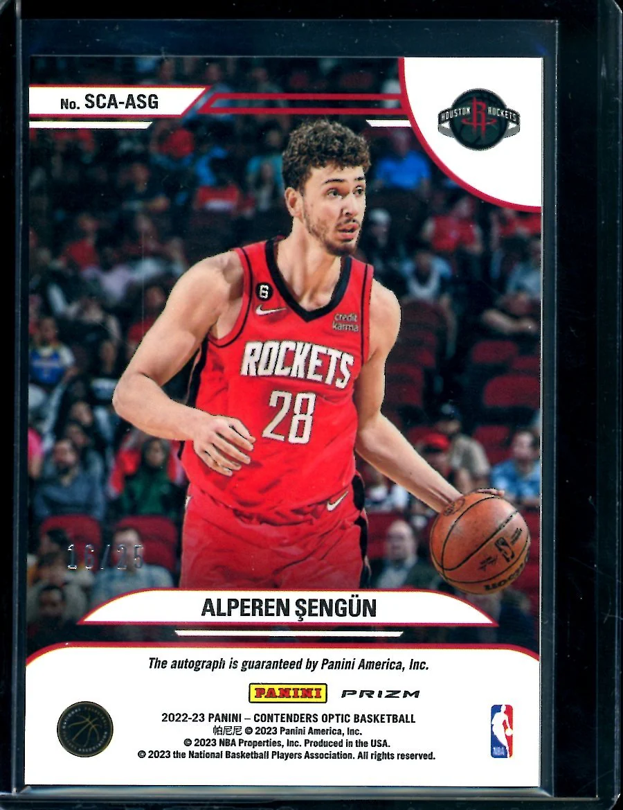 2022-23 Panini Contenders Optic Alperen Sengun Sophomore Contenders Auto Orange /25 Rockets - Image 2