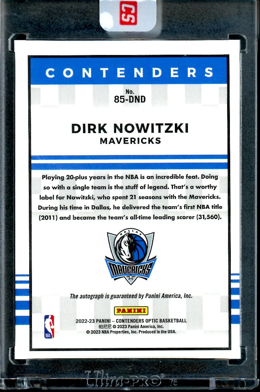 2022/23 Panini Contenders Optic Dirk Nowitzki Auto Mavericks - Image 2