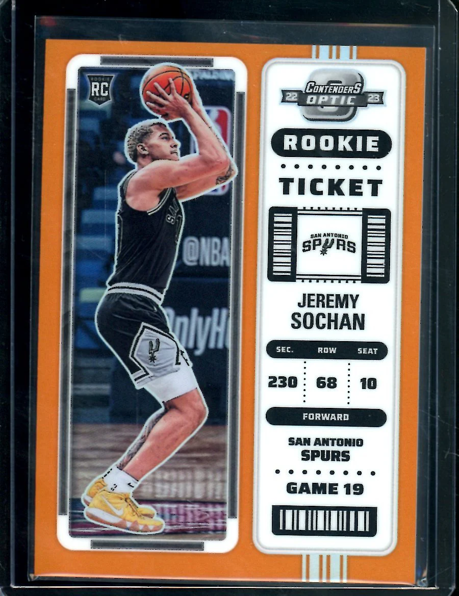 2022-23 Panini Contenders Optic Jeremy Sochan Rookie Ticket Orange /49 Spurs