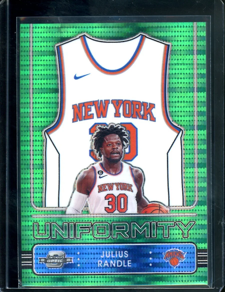 2022-23 Panini Contenders Optic Julius Randle Uniformity Green Pulsar /25 Kincks