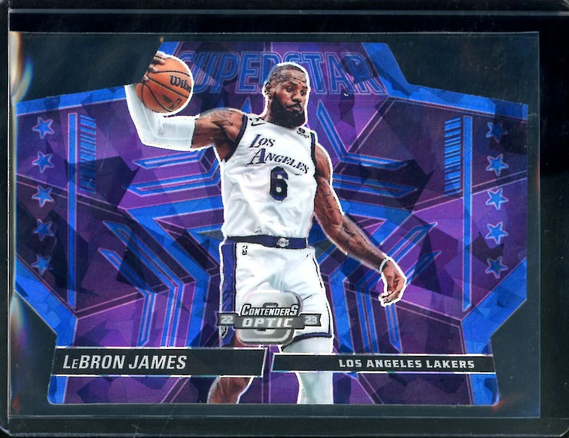 2022-23 Panini Contenders Optic LeBron James Superstar Blue Ice /75 Lakers