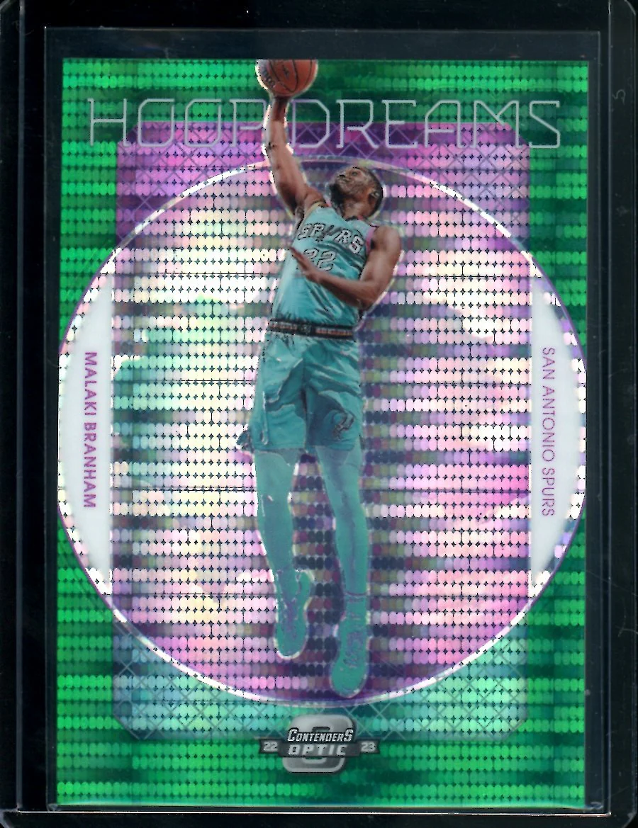 2022-23 Panini Contenders Optic Malaki Branham Rookie Hoopdreams Green Pulsar /25 Spurs