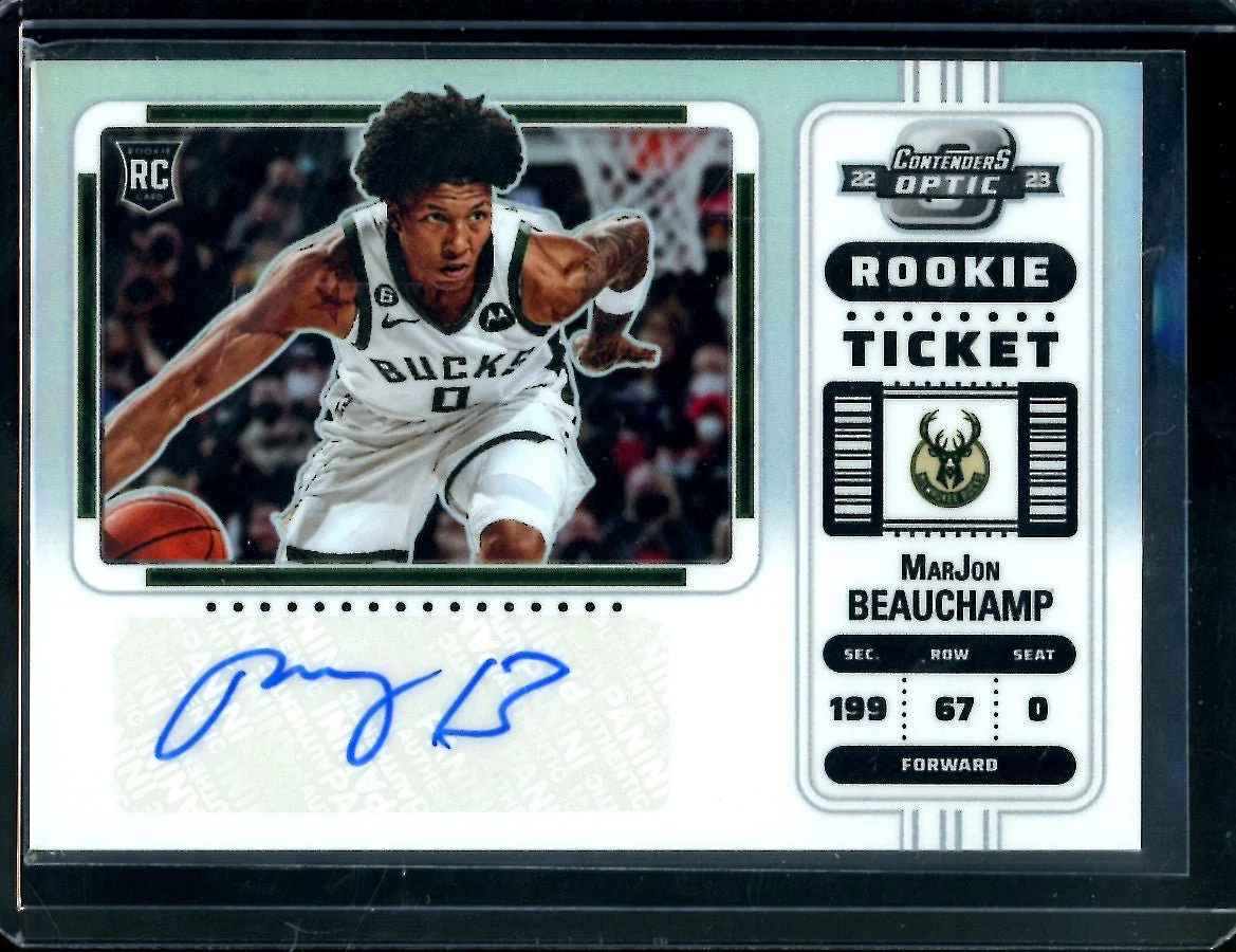 2022-23 Panini Contenders Optic MarJon Beauchamp Rookie Variation Ticket Auto Bucks