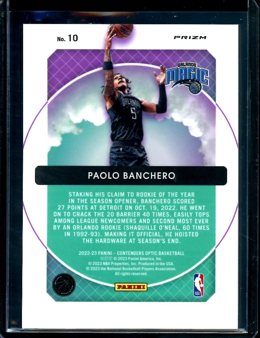 2022-23 Panini Contenders Optic Paolo Banchero Rookie Hoopsdreams Magic - Image 2