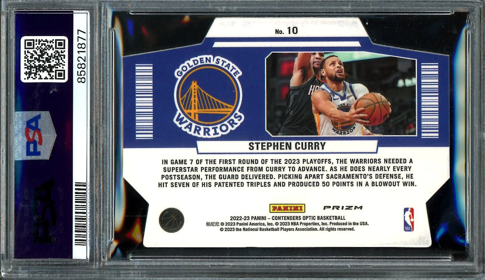 2022/23 Panini Contenders Optic Stephen Curry Superstar Die Cut Red Ice PSA 10 Warriors - Image 2