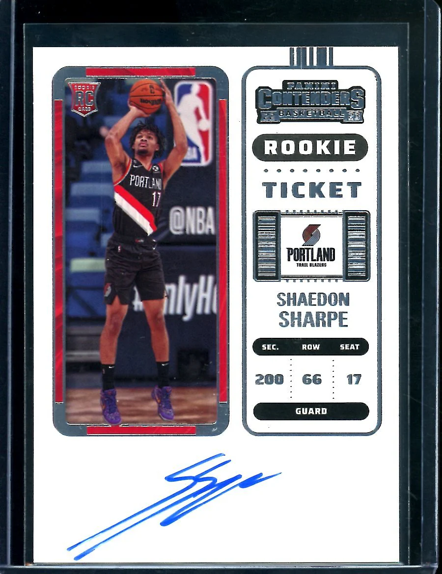 2022/23 Panini Contenders Shaedon Sharpe Rookie Ticket Auto Trailblazers