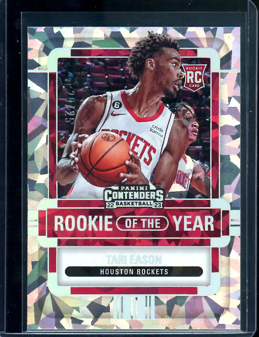 2022/23 Panini Contenders Tari Eason Rookie of the Year Cracked Ice /25 Rockets