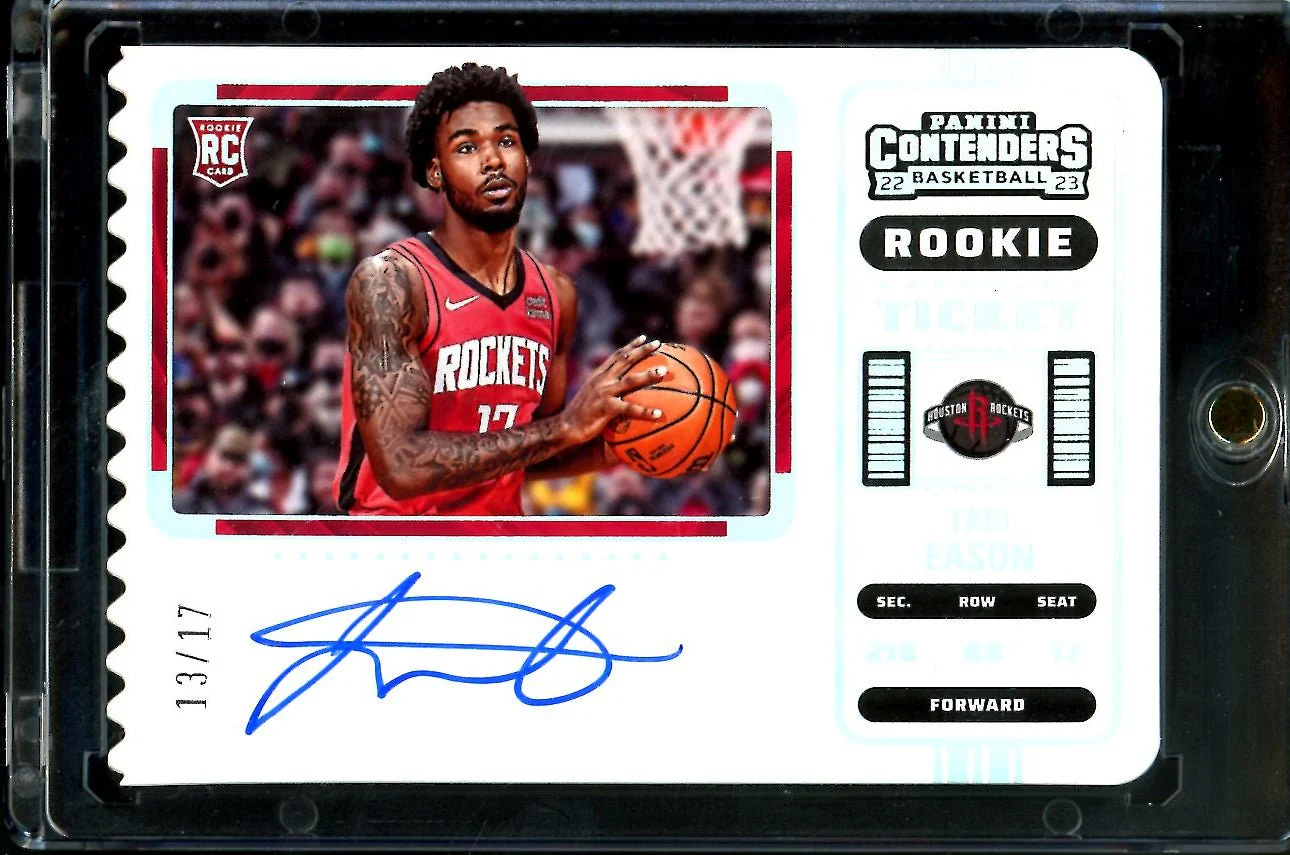 2022/23 Panini Contenders Tari Eason Rookie Variation Ticket Stub Auto /17 Rockets
