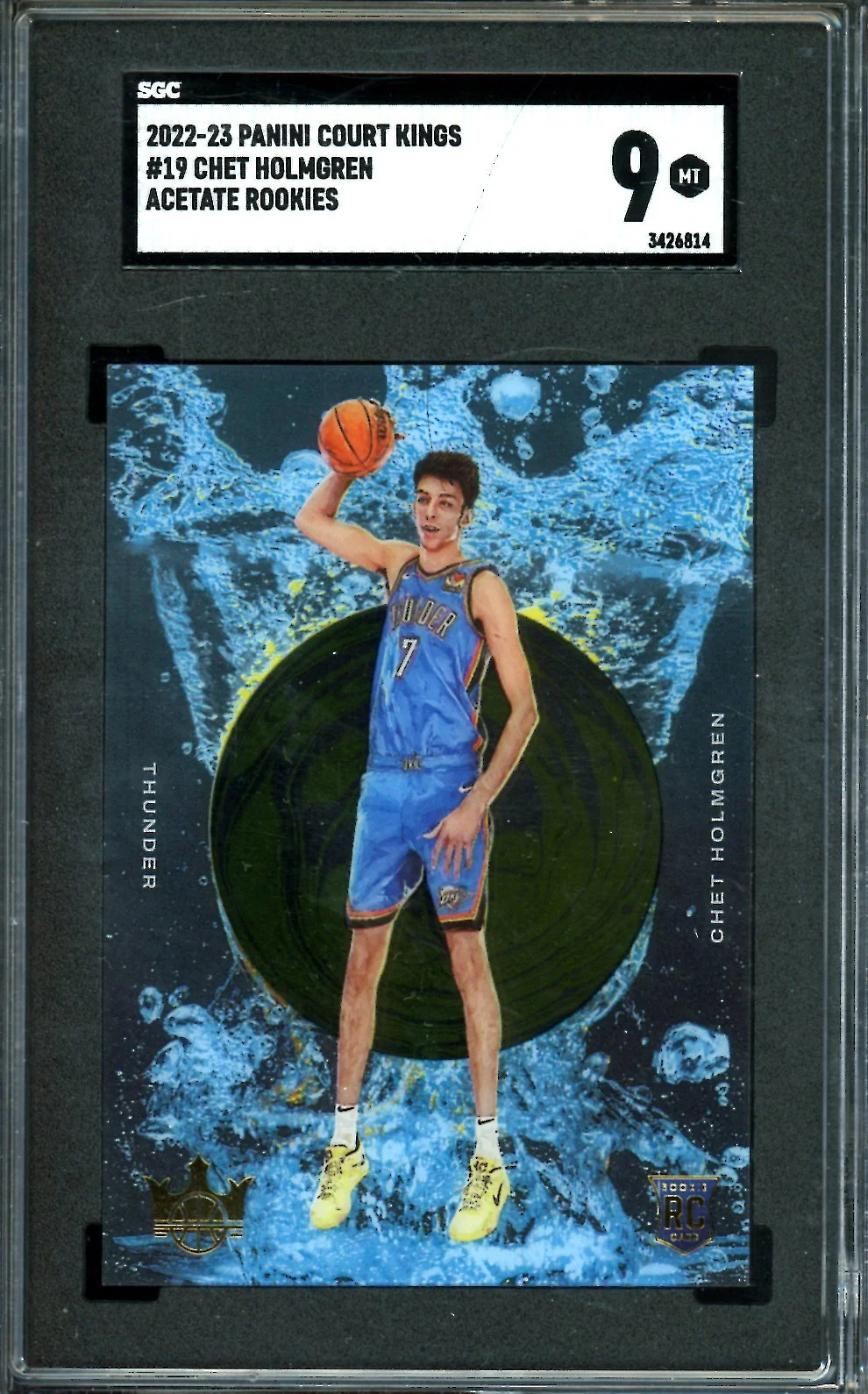 2022/23 Panini Court Kings Chet Holmgren Rookie Acetate SGC 9 Thunder