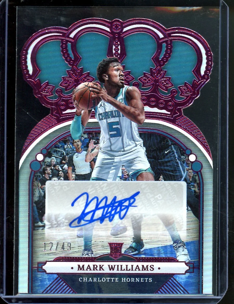 2022/23 Panini Crown Royale Mark Williams Rookie Auto Pink /49 Hornets