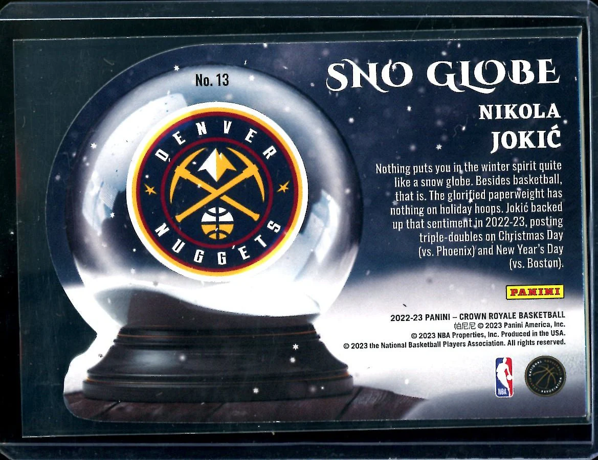 2022/23 Panini Crown Royale Nikola Jokic Sno-Globe /99 Nuggets - Image 2