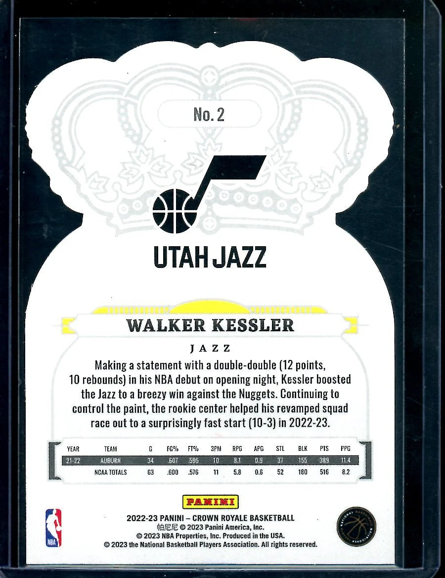 2022/23 Panini Crown Royale Walker Kessler Rookie /99 Jazz - Image 2