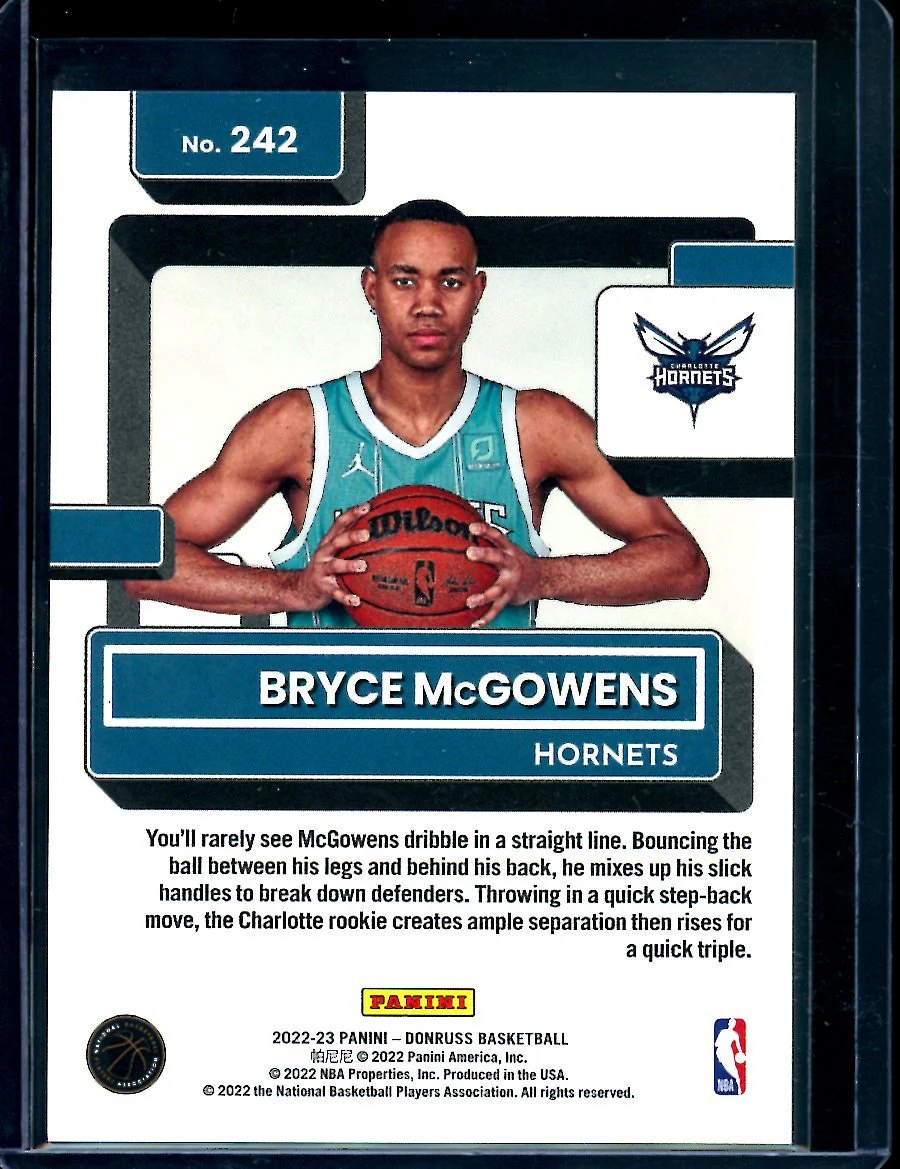 2022/23 Panini Donruss Choice Bryce McGowens Rookie Black Gold /8 Hornets - Image 2