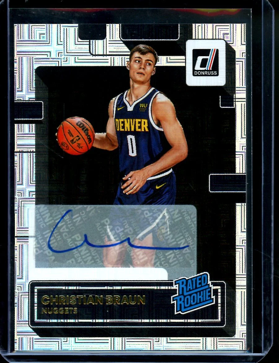 2022/23 Panini Donruss Choice Christian Braun Rookie Auto Nuggets