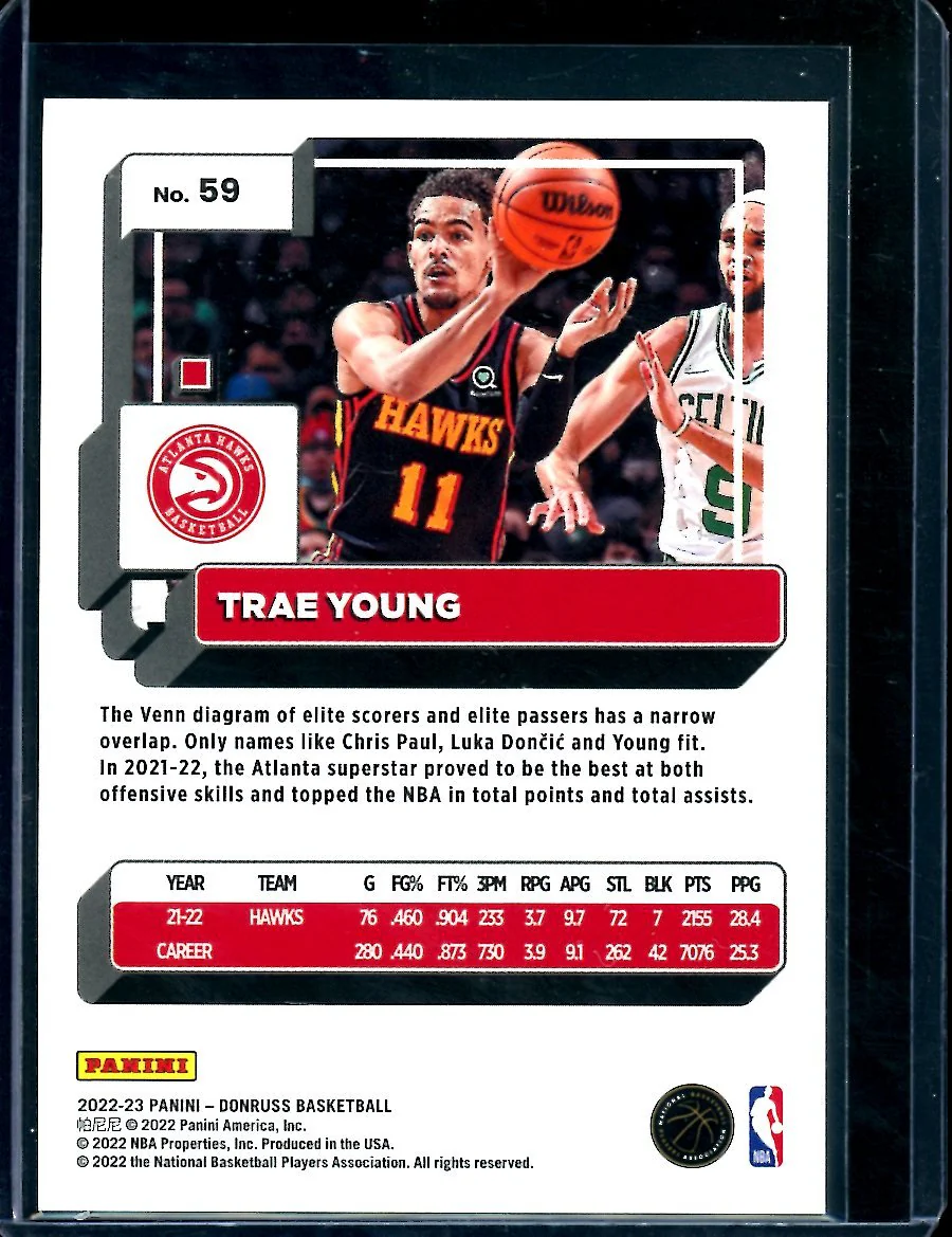 2022/23 Panini Donruss Choice Trae Young Black Gold /8 Hawks - Image 2