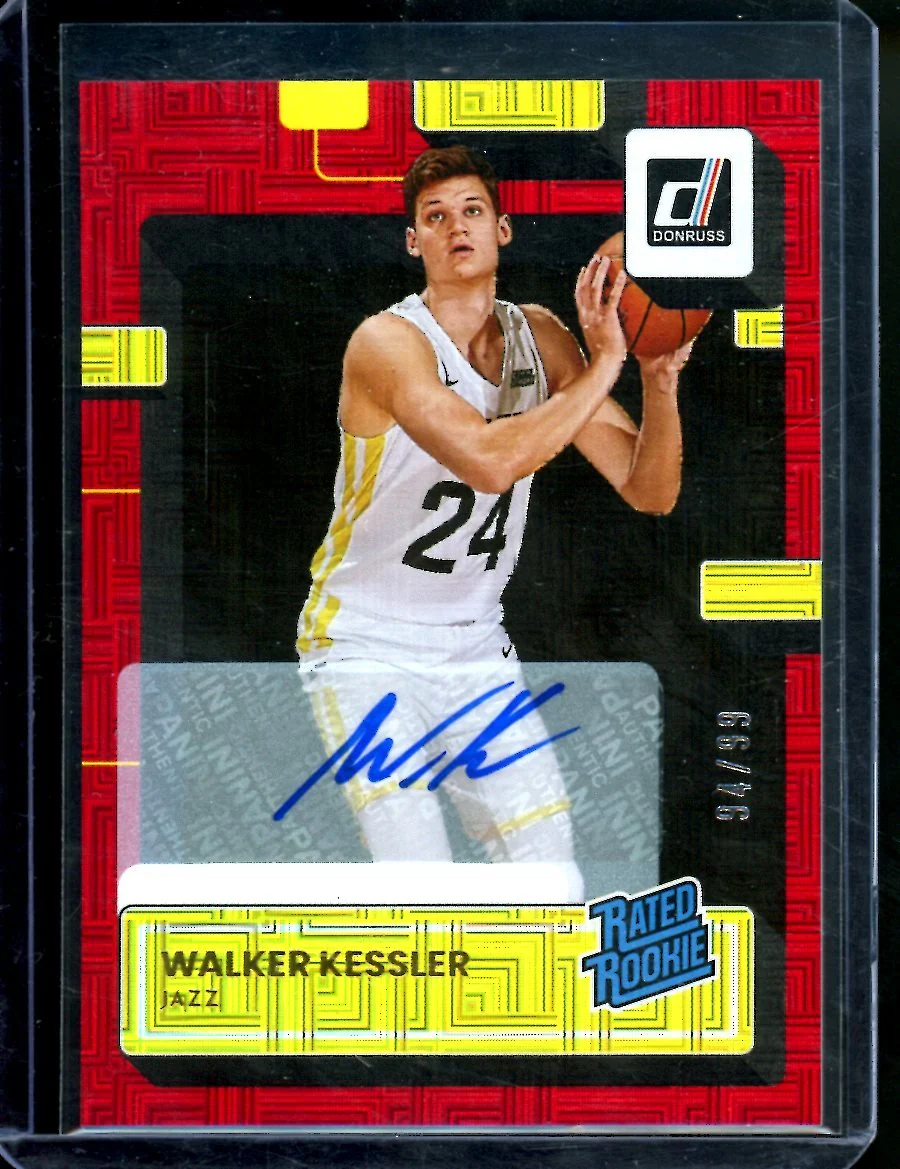 2022/23 Panini Donruss Choice Walker Kessler Rookie Red Choice Auto /99 Jazz